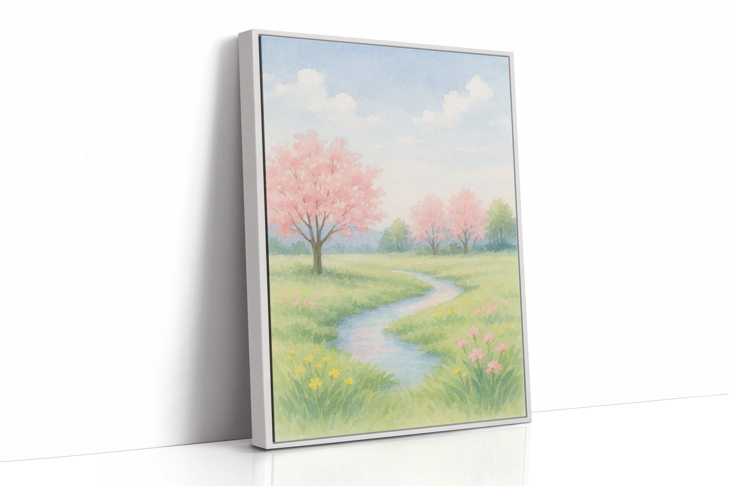 Spring Stream and Blossom Path