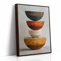 Stacked Bowls Above City Spirits