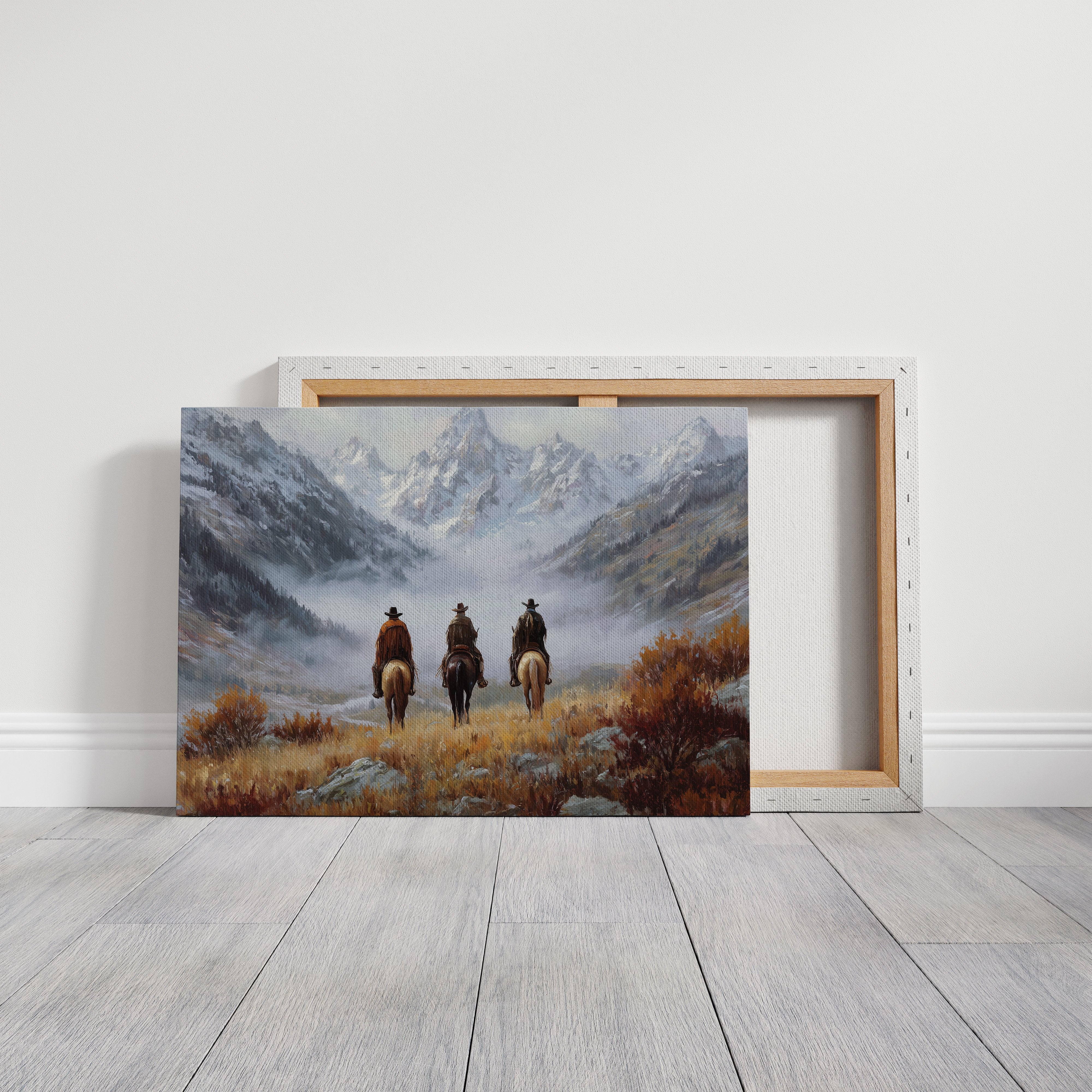 Riders Toward Misty Mountain Peaks