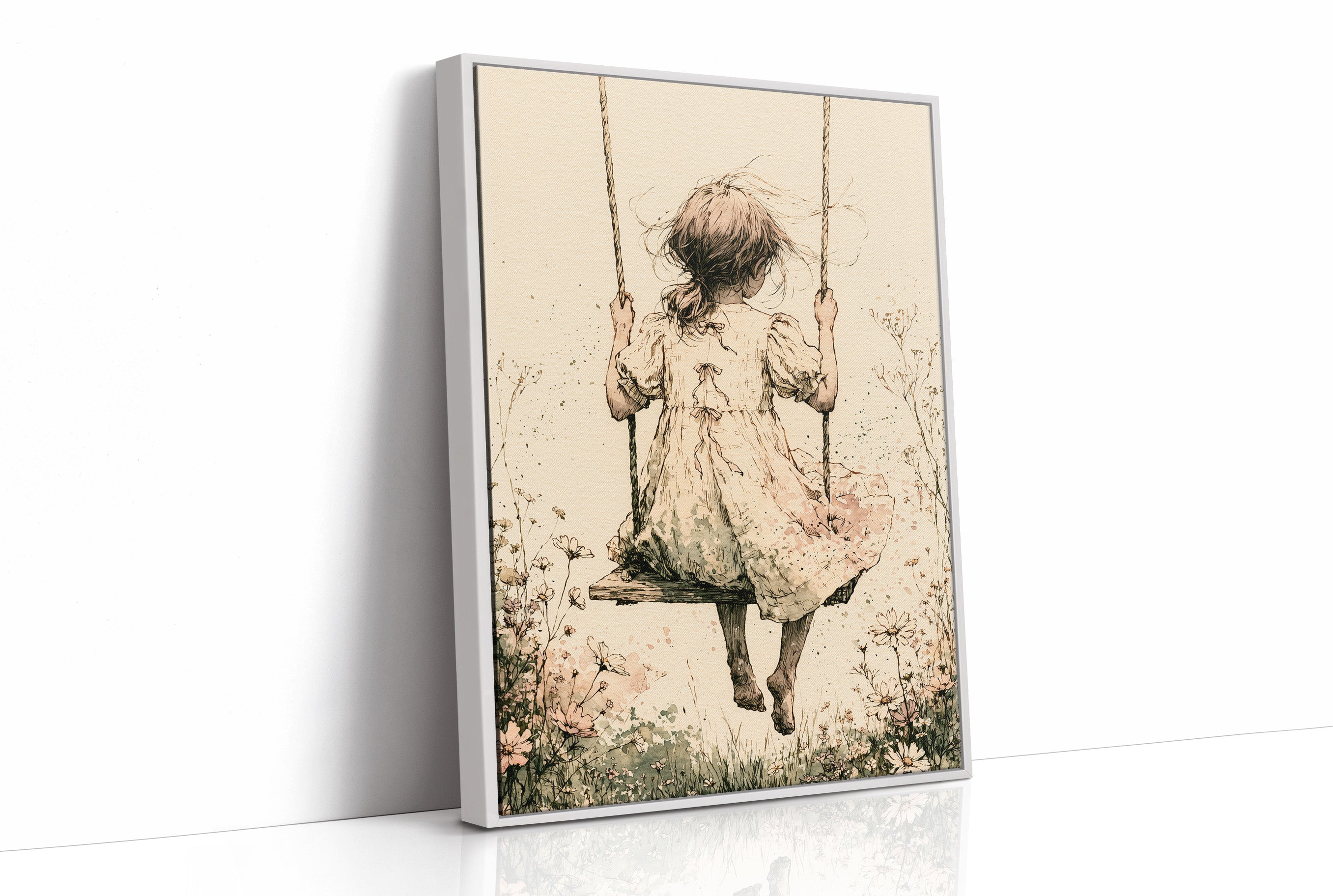 The Wildflower Swing: A Girl's Quiet Sway