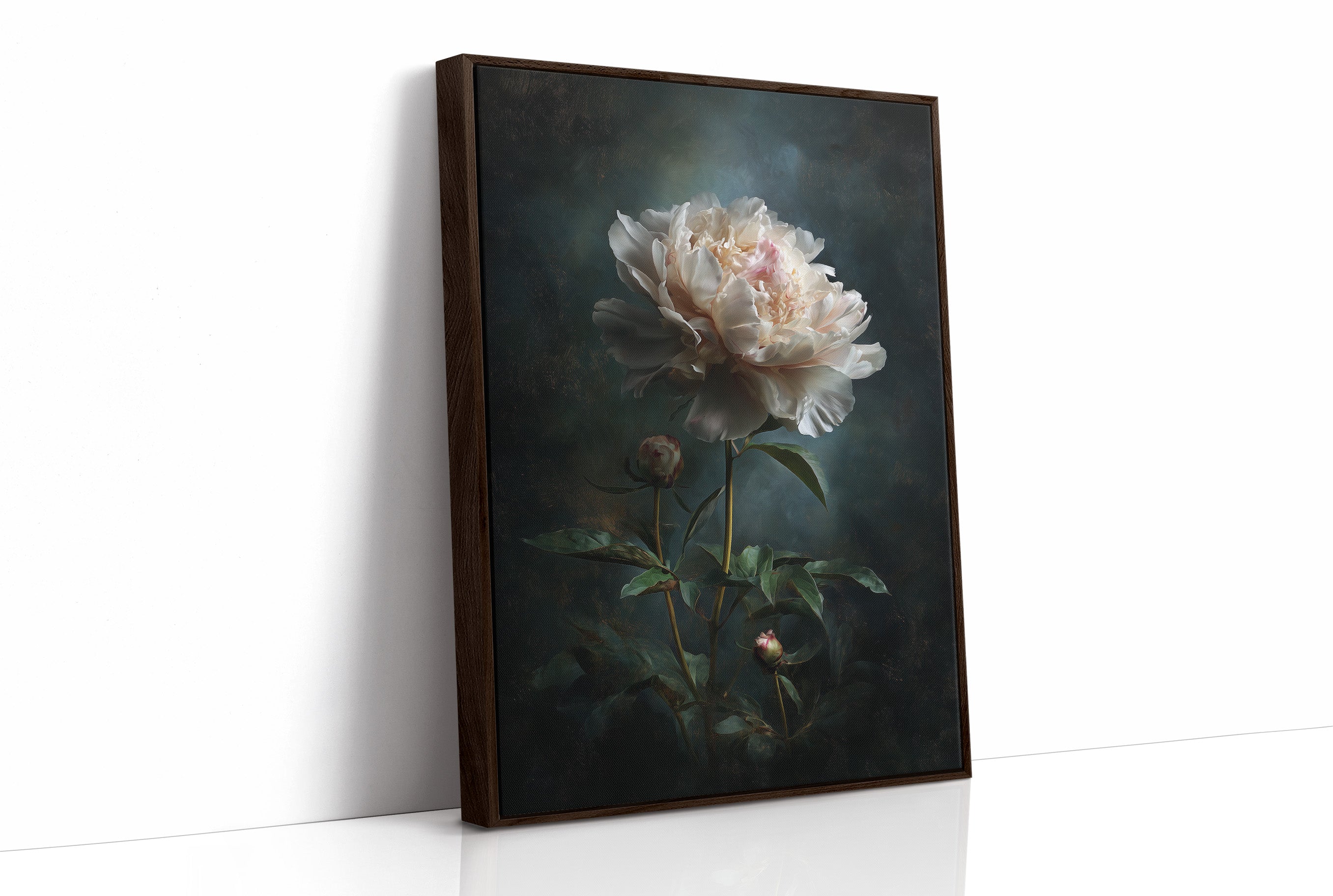 Pale Blossom Against Midnight Walls