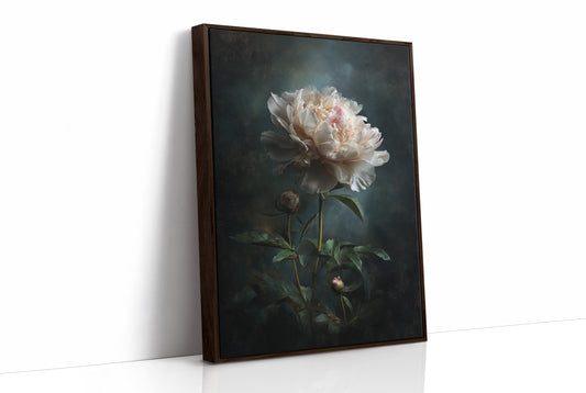 Pale Blossom Against Midnight Walls