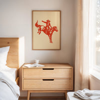 Retro Rodeo Cowboy Print