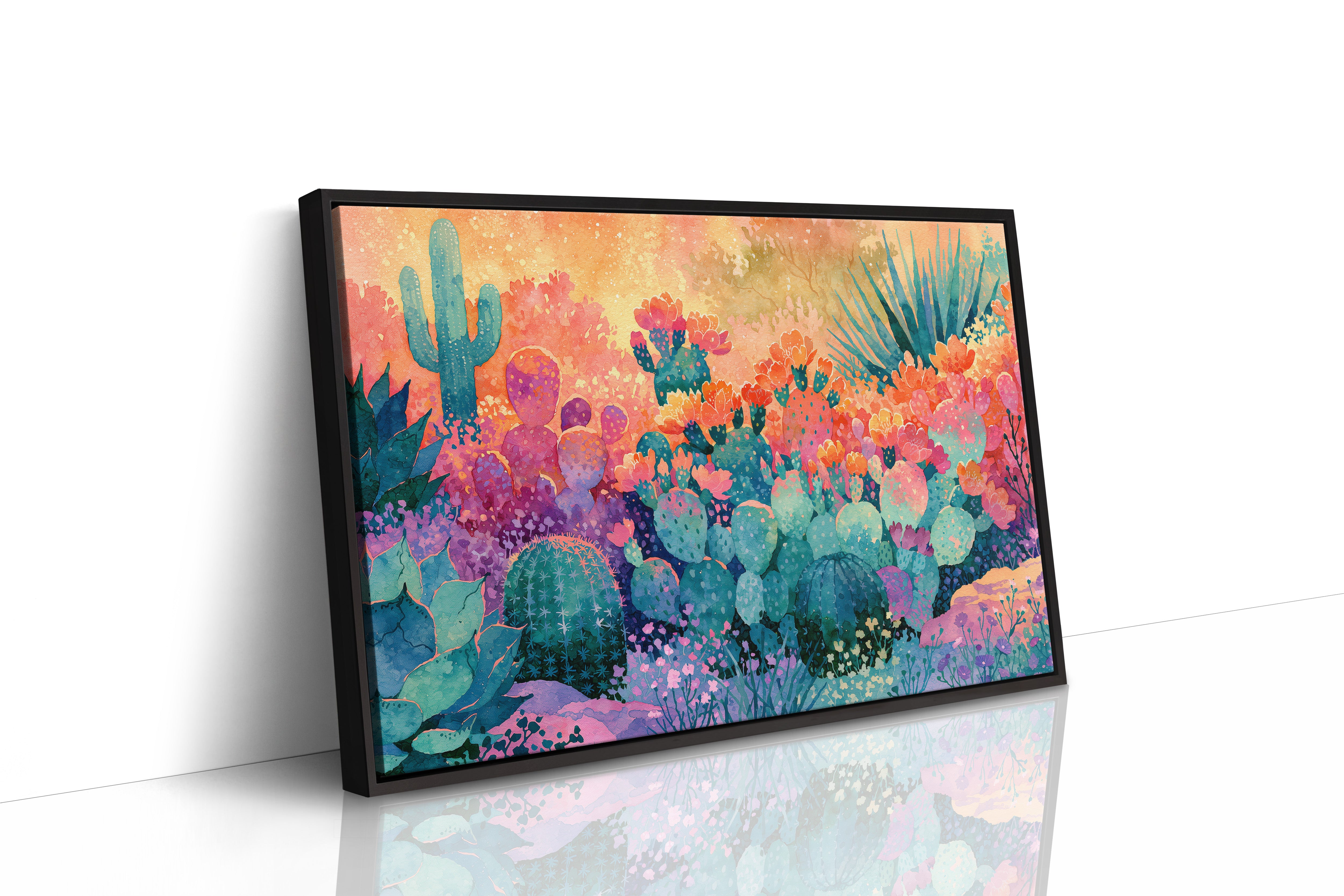 Prickly Pear Bloom, Desert Sunrise