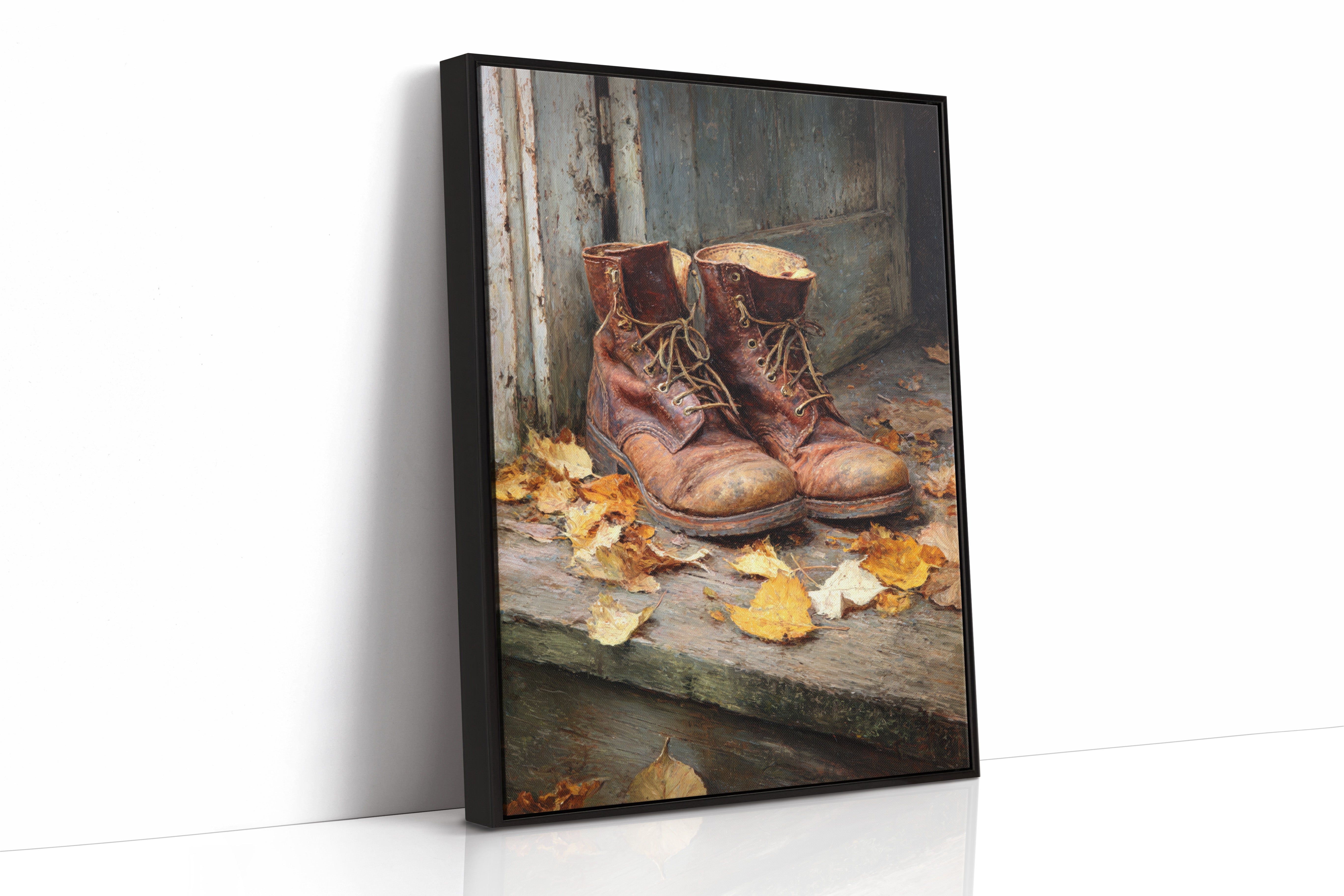 Autumn Leaves Meet Weathered Leather