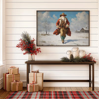 Frontier Santa Rides Through Winter Snow