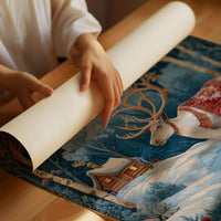 Moonlit Reindeer's Winter Tale Unfolds