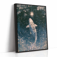 Koi Beneath the Falling Blossoms