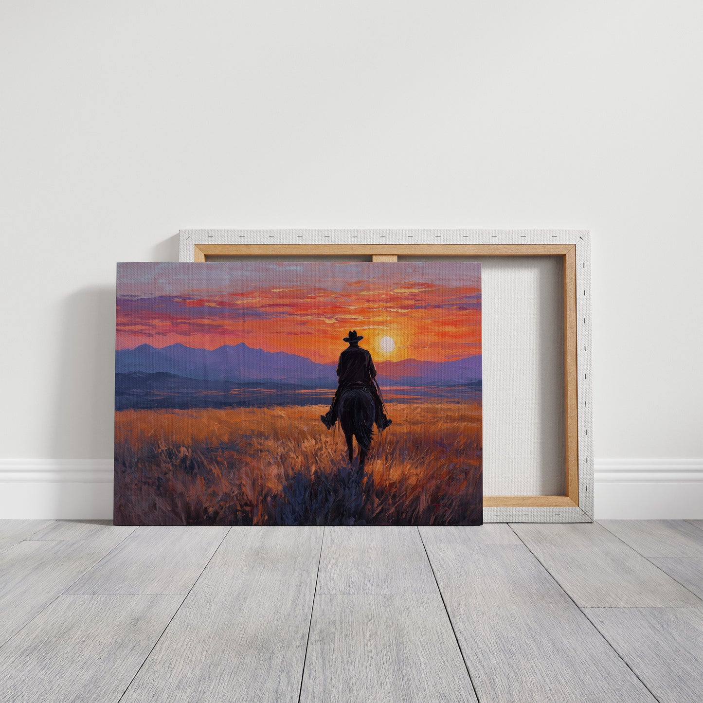 Lone Rider Meets Crimson Sky