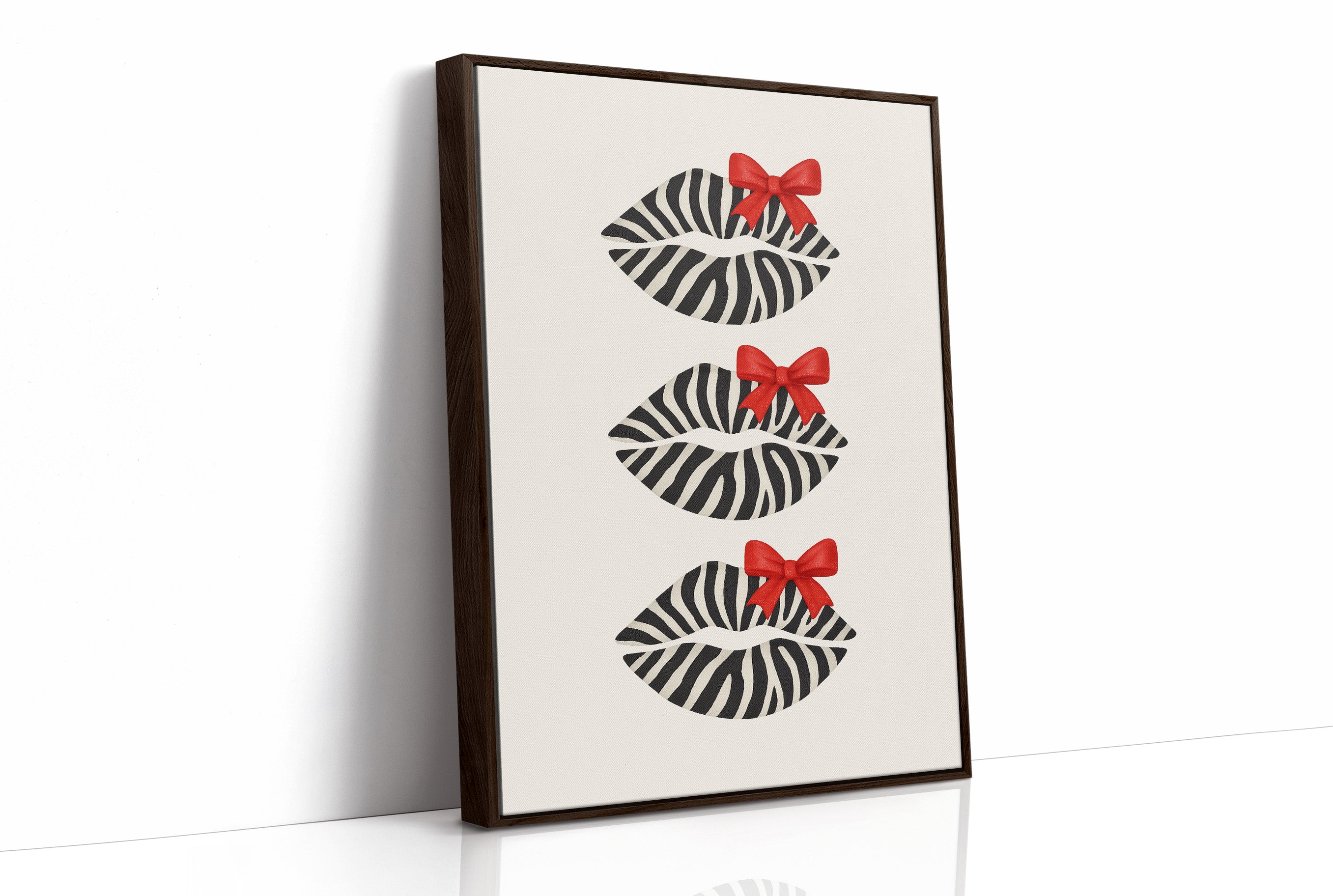 Zebra Kisses Adorned with Crimson Bows