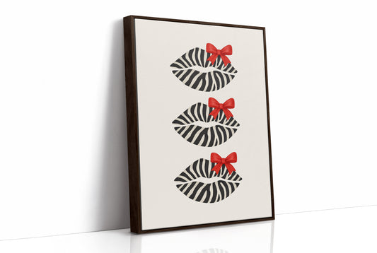 Zebra Kisses Adorned with Crimson Bows