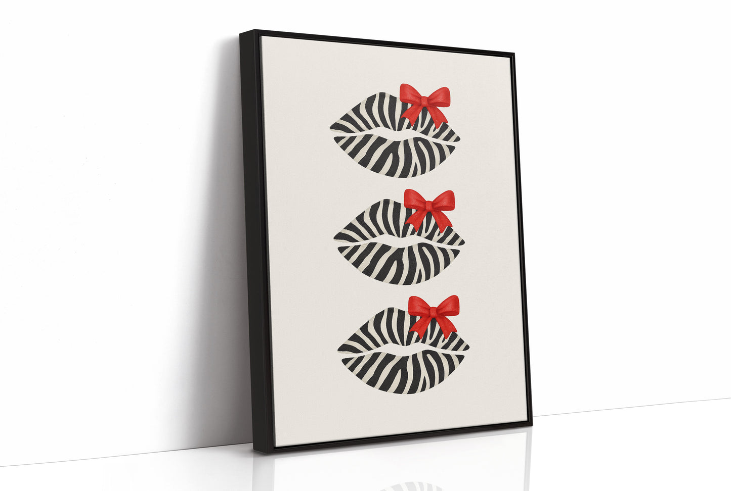Zebra Kisses Adorned with Crimson Bows