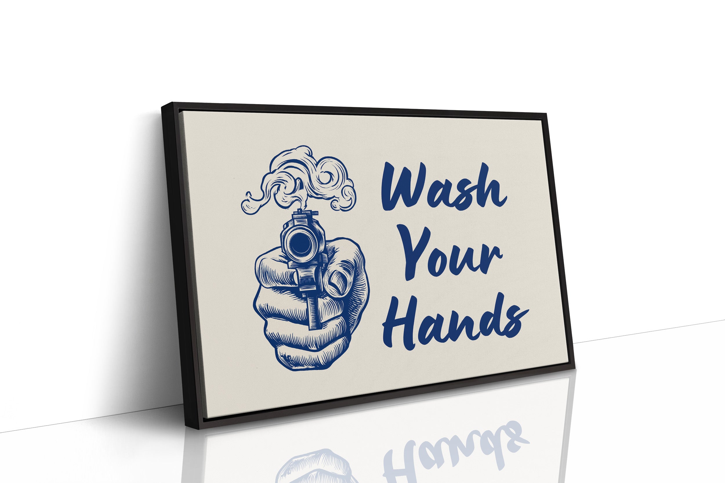Wash Your Hands Vintage Bathroom Wall Art