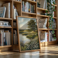 Tranquil Meadow Landscape Painting - Serene Nature Art - Gallery Canvas image 4