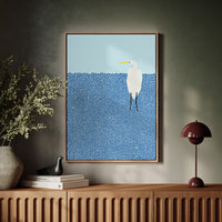 Egret in Blue Dotted Waters