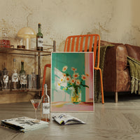 Sunlit Daisies in a Glass Jar