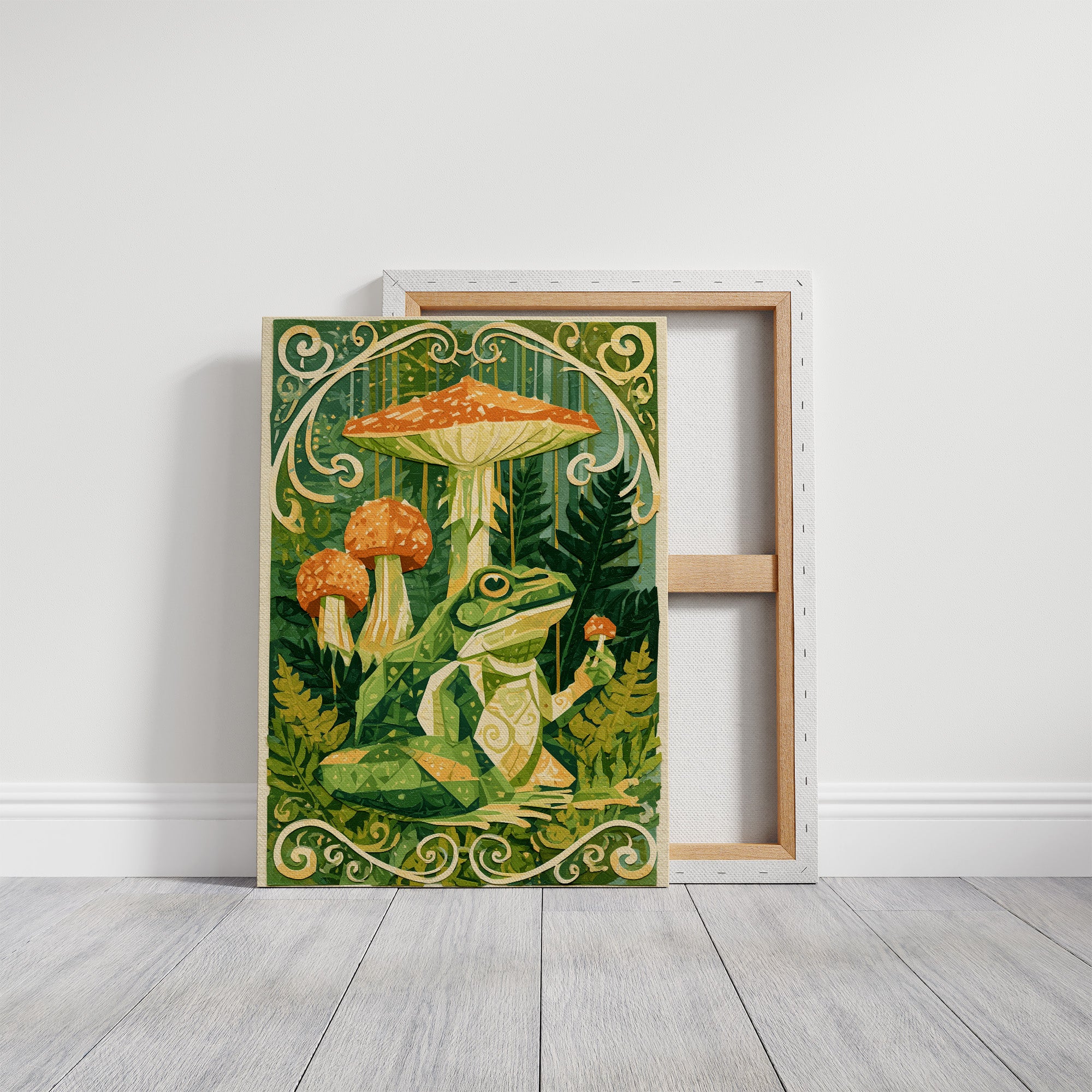 Forest Art Nouveau: Frog & Toadstool
