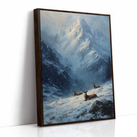 Stags in the Alpine Snow