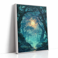 The Glowing Path: Moonlit Forest Stream