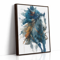 Rider in Blue, Reins Held Tight