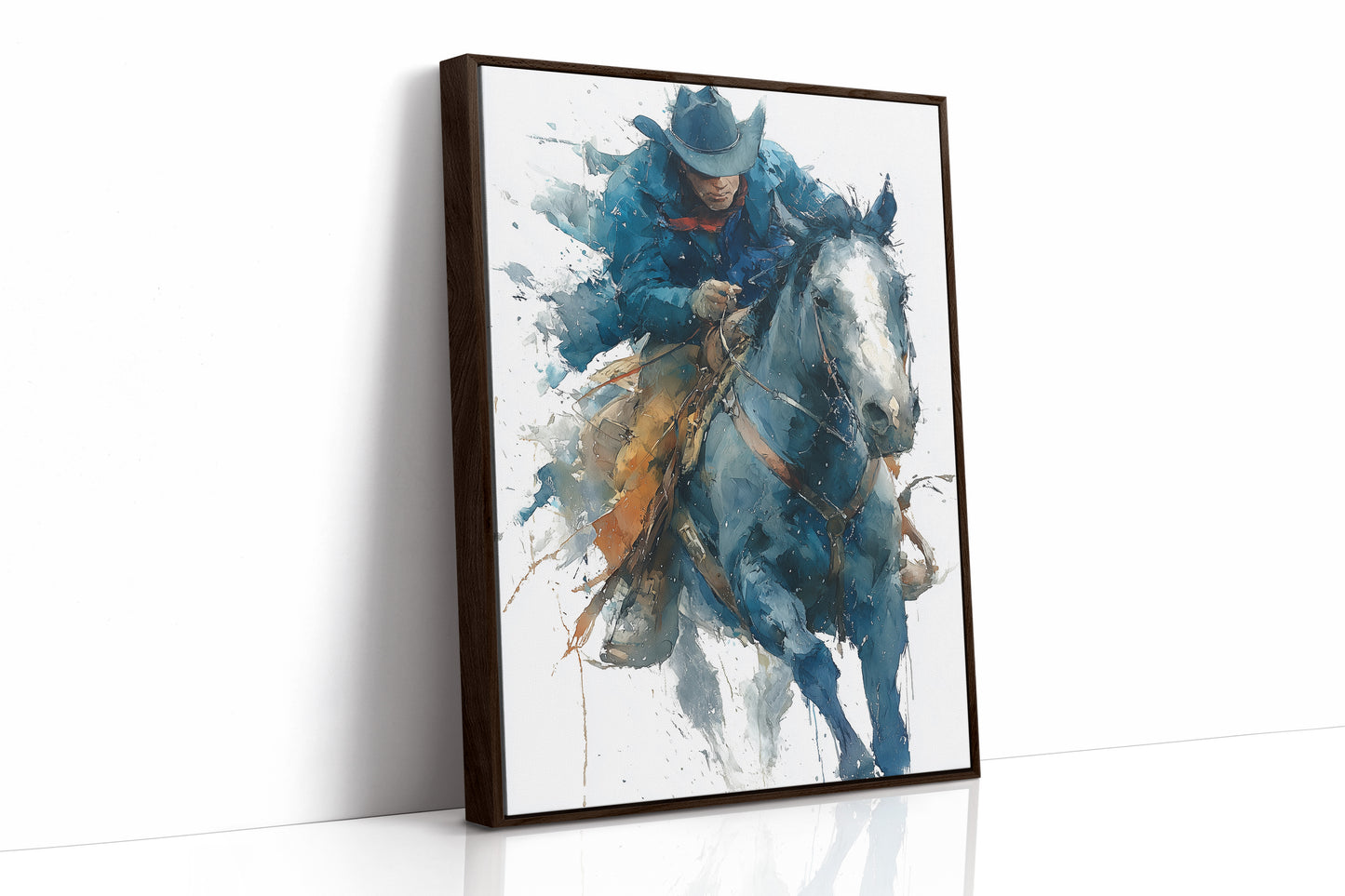 Rider in Blue, Reins Held Tight