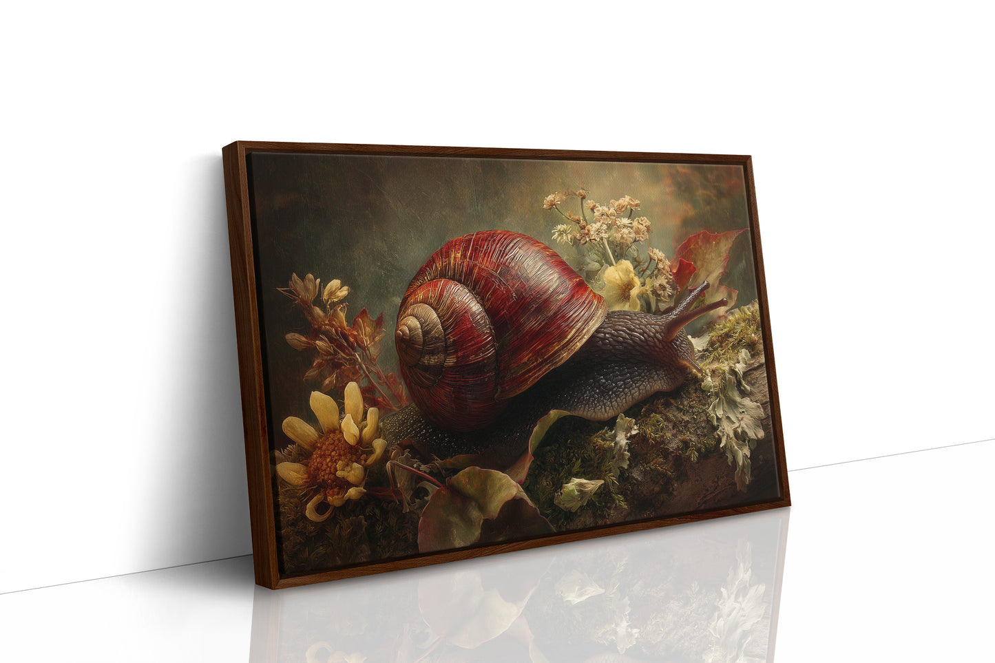 Crimson Shell Among Autumn Blooms