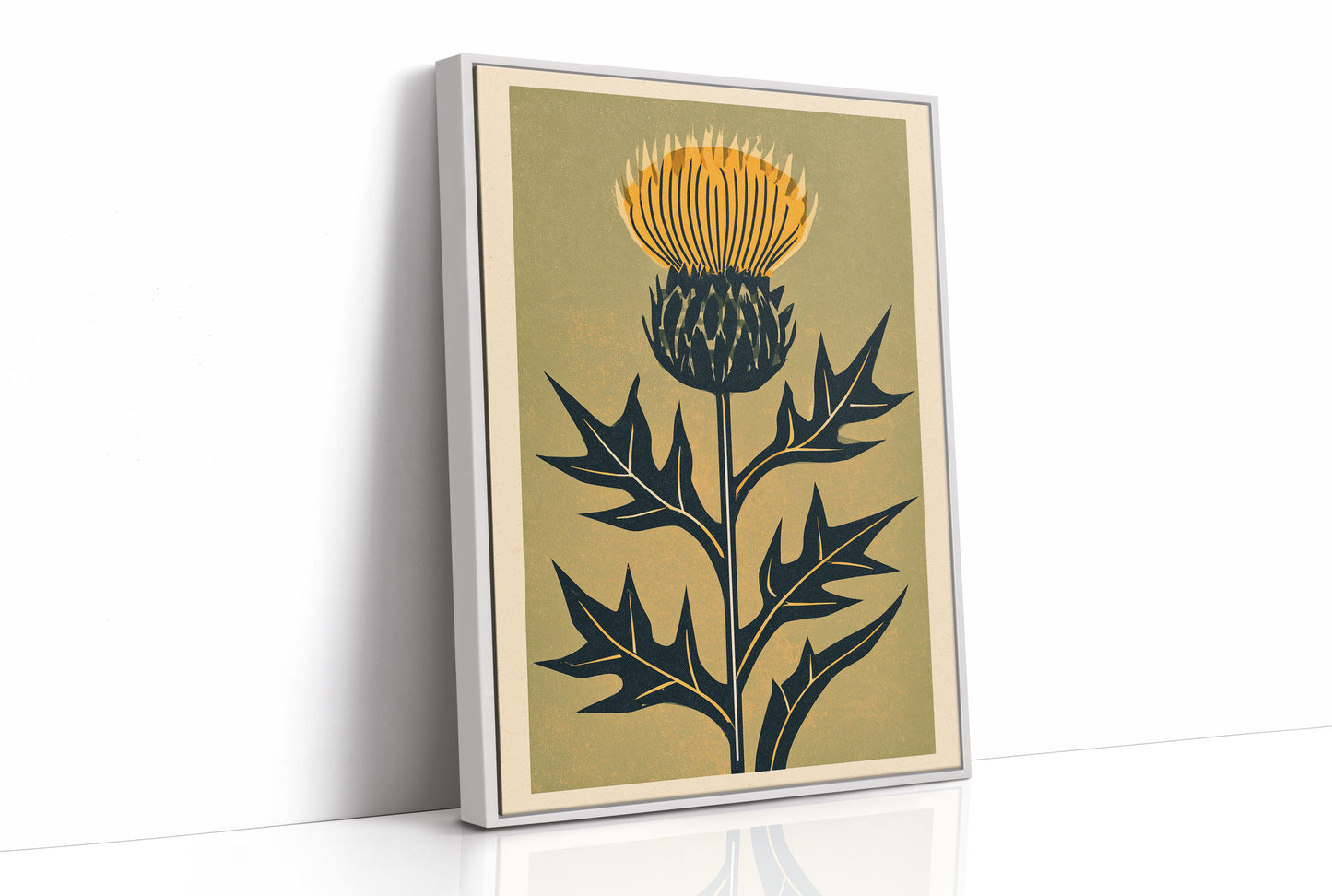 Thistle Woodblock Silhouette