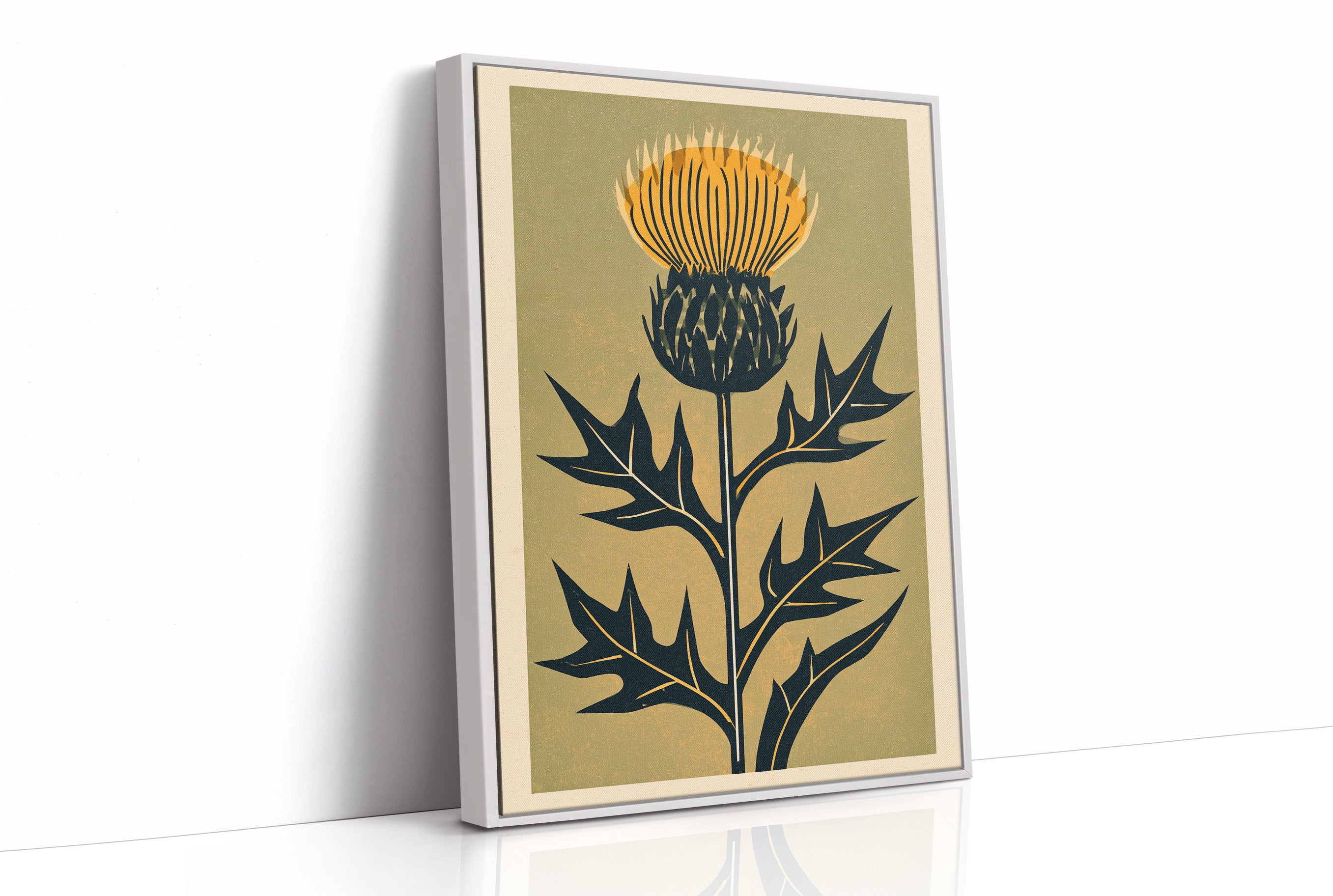 Thistle Woodblock Silhouette