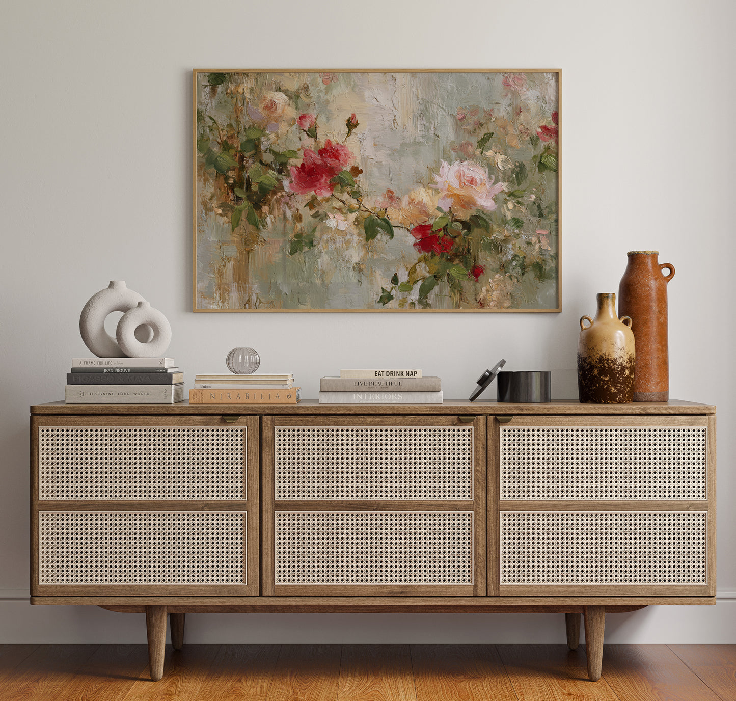 Petals Paint the Silent Wall