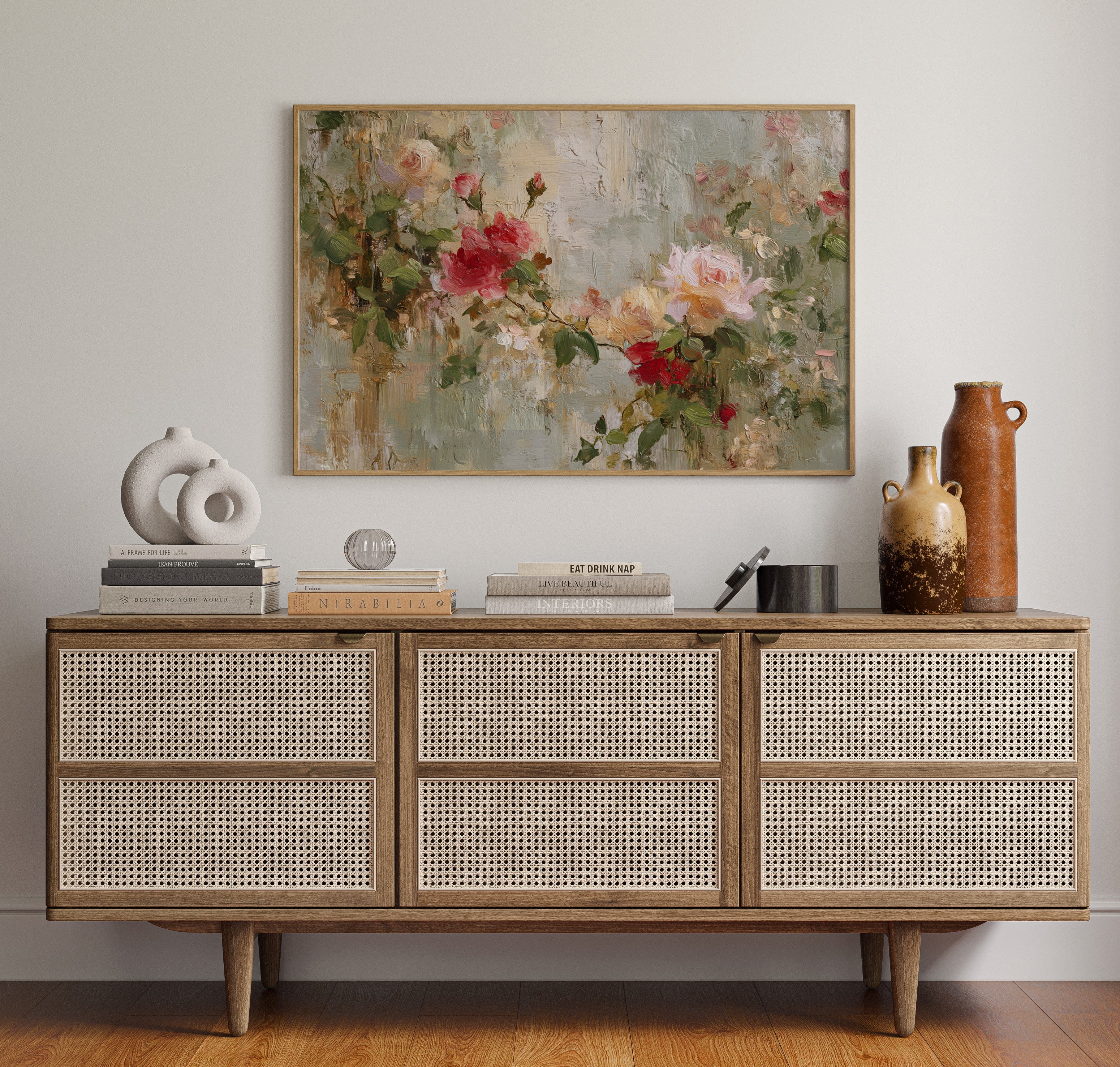 Petals Paint the Silent Wall