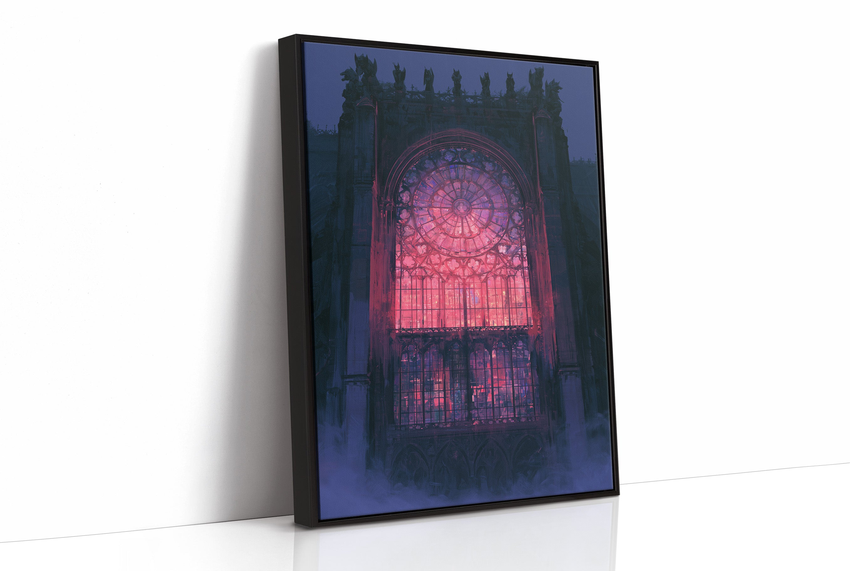 Rose Window Aglow at Midnight