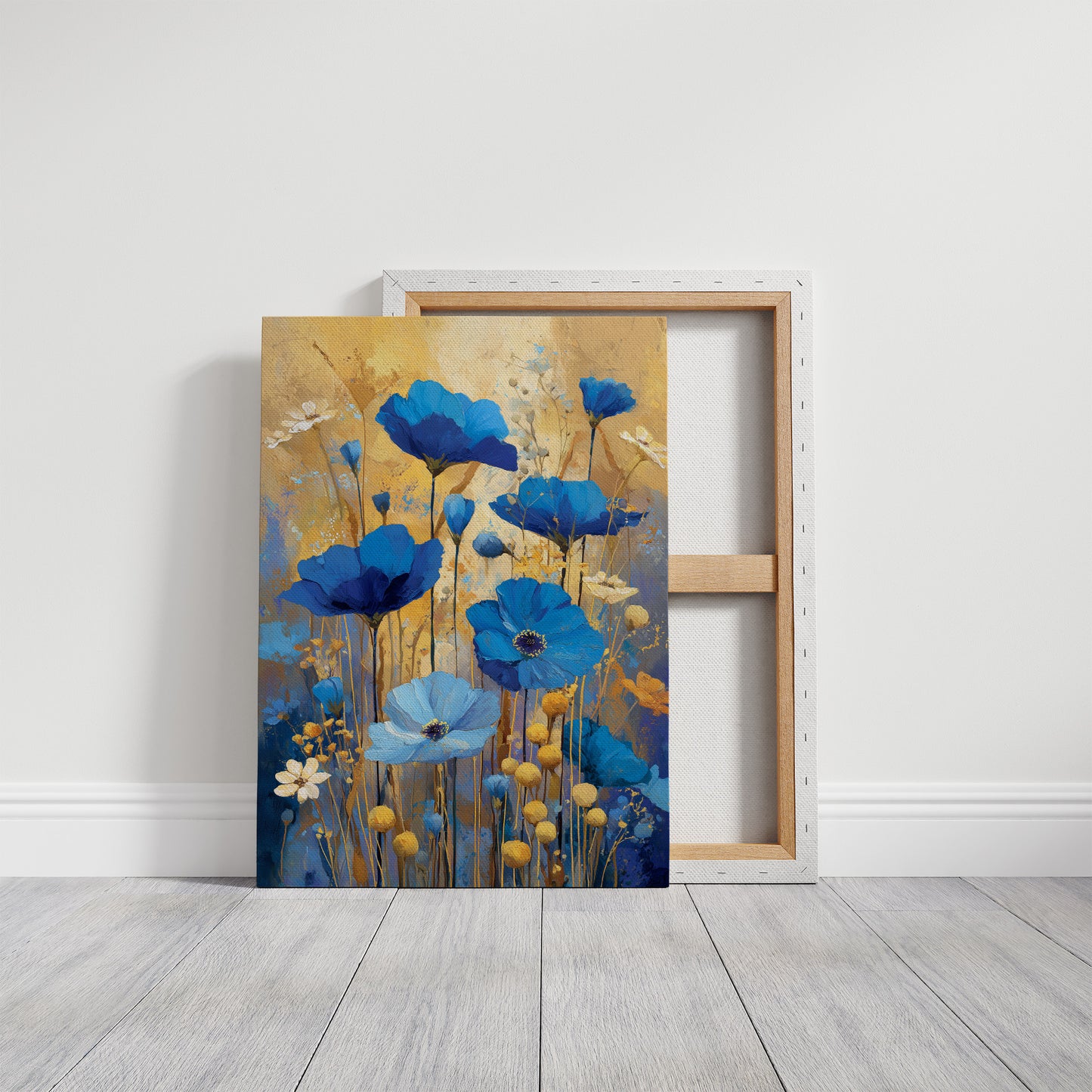 Blue Petals in Golden Light