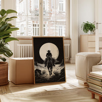Lone Rider Under a Full Moon