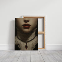 Crimson Secrets Behind Lace Collar
