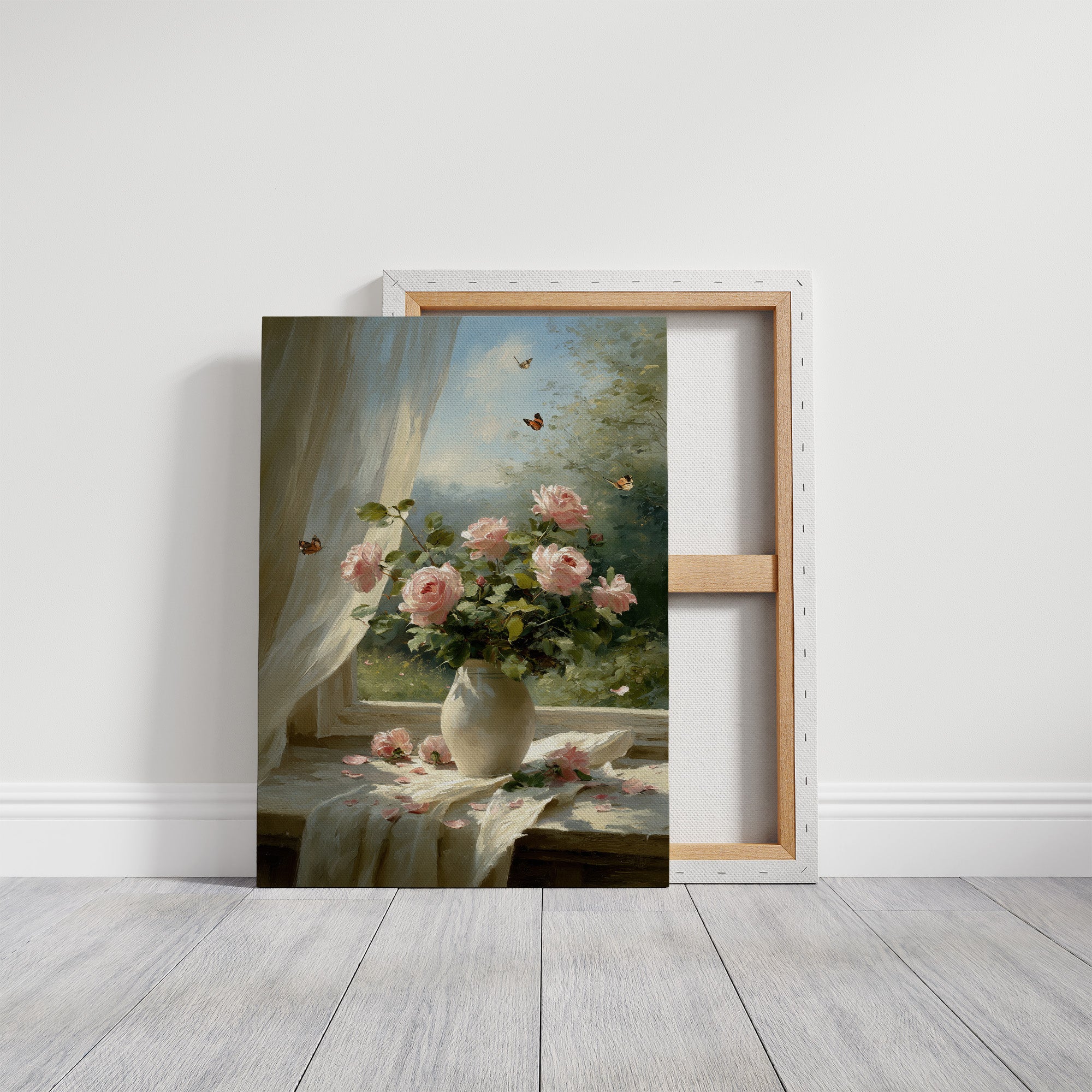 Morning Light on Blush Roses