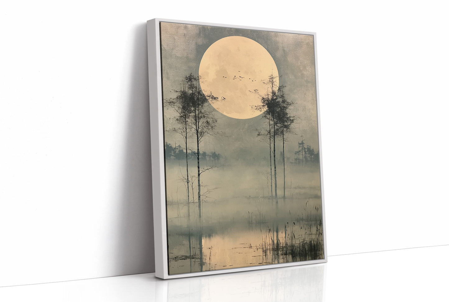 Harvest Moon Over the Marsh