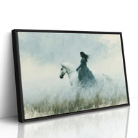 Rider Through the Mist Fields