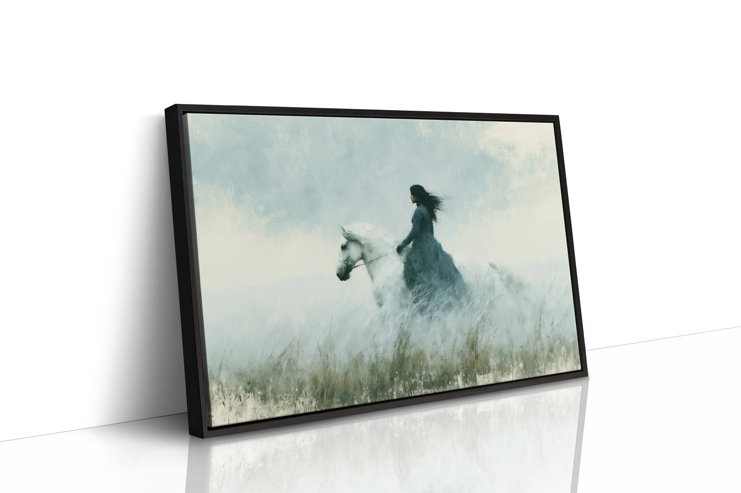 Rider Through the Mist Fields