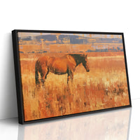 Bay Horse In Amber Grass
