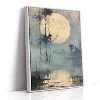 Low Moon Over Birch Marsh