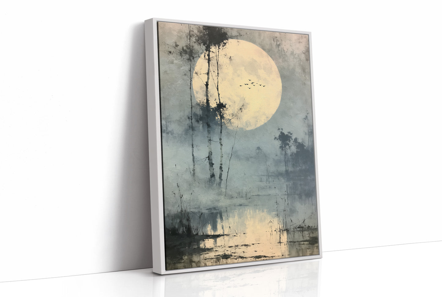 Low Moon Over Birch Marsh