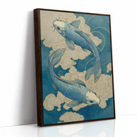 Azure Koi Dance Through Clouds