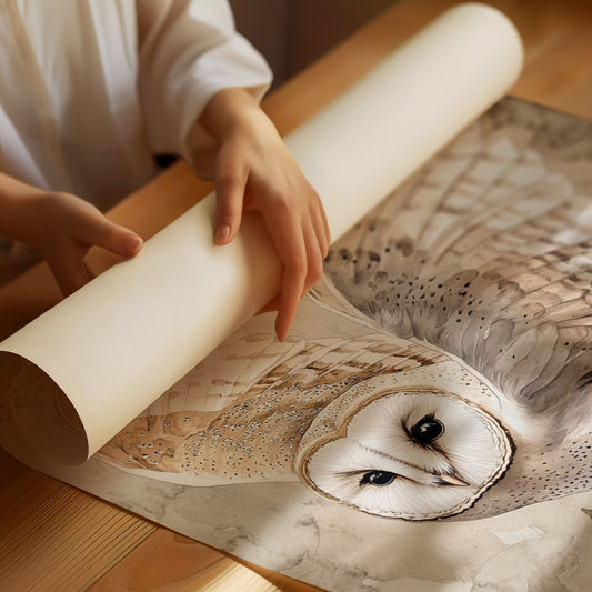 Barn Owl Watercolor Art Print - Nature Wildlife Decor - Matte Poster image 1