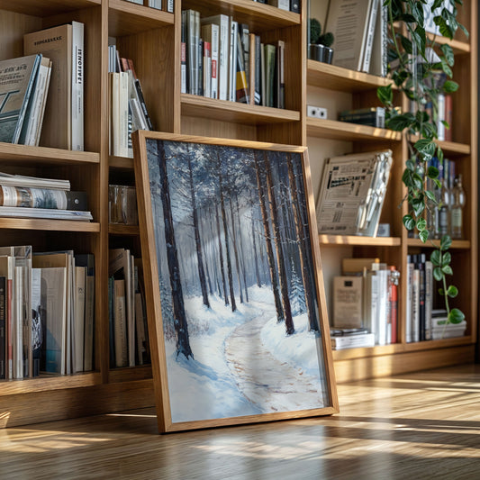 Winter Forest Pathway Canvas - Serene Nature Art - Gallery Canvas image 14