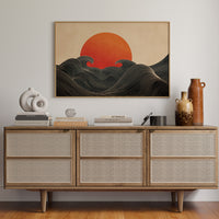 When Waves Embrace the Setting Sun