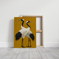 Twin Cranes on Golden Grid