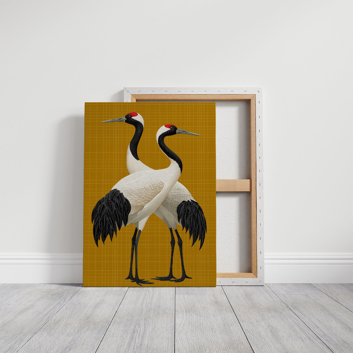 Twin Cranes on Golden Grid