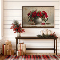 Poinsettias Paint December's Silver Story