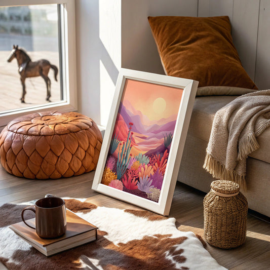 Sunset Paints Desert Flowers Wild