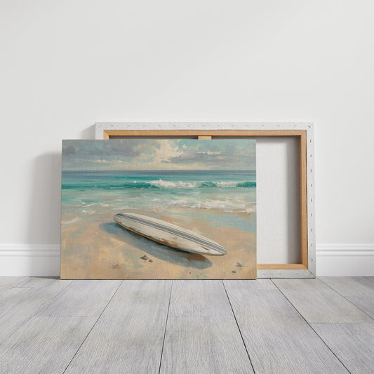 Surfboard Awaits Morning Tide